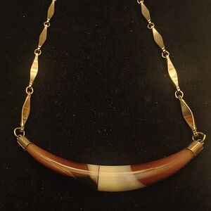 Chic Collarbone Chain retro Snake Bone Gold and Brown Necklace